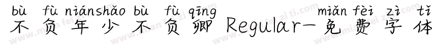 不负年少不负卿 Regular字体转换